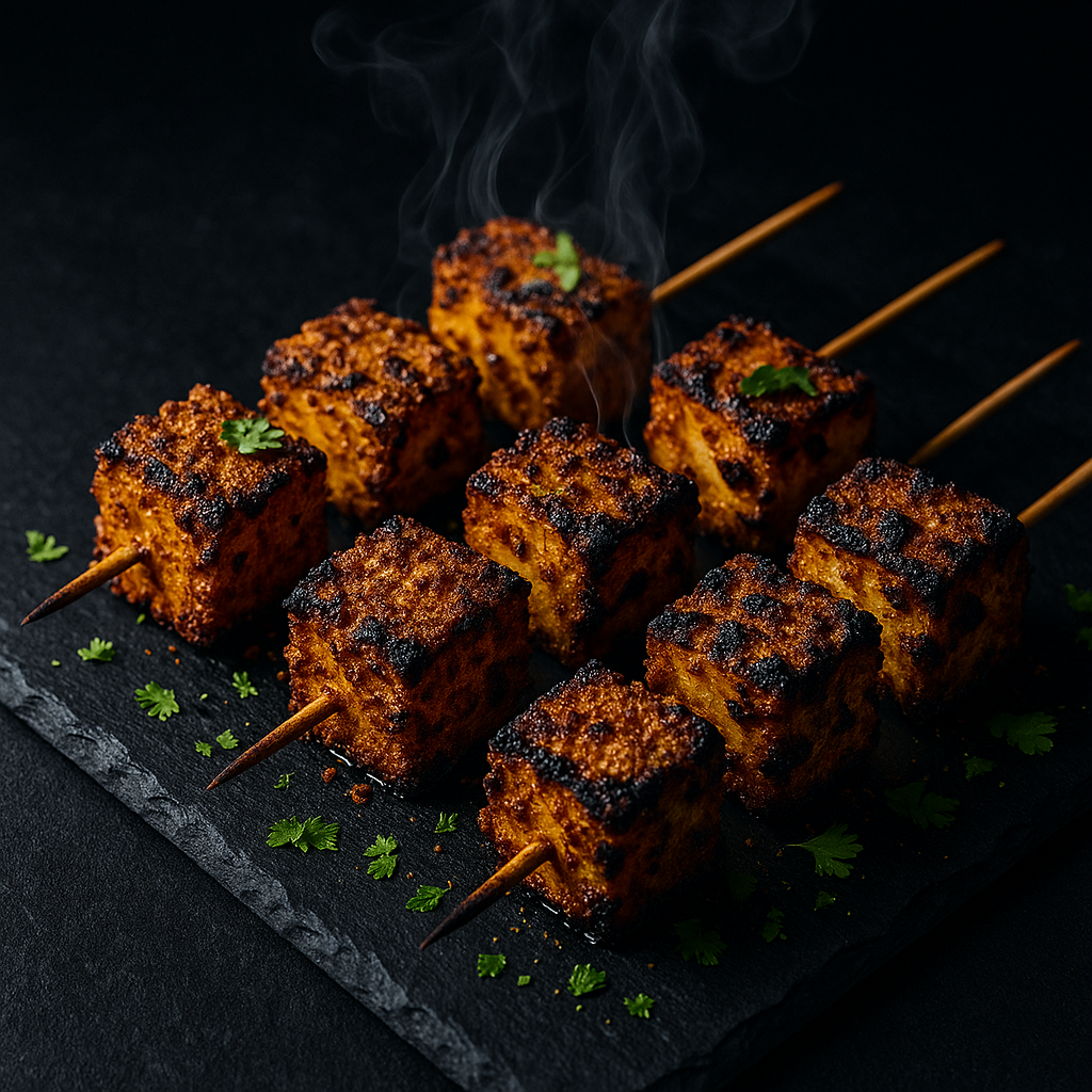 20250830_1159_Peanut-Crusted Paneer Skewers_simple_compose_01k3wtkzv6fzebz5w1jwc7yvm5